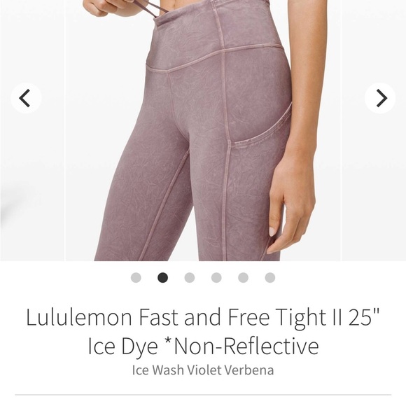Lululemon Fast Free Tight II 25" Ice Dye Ice Wash Violet Verbena Size 4 - Picture 6 of 8